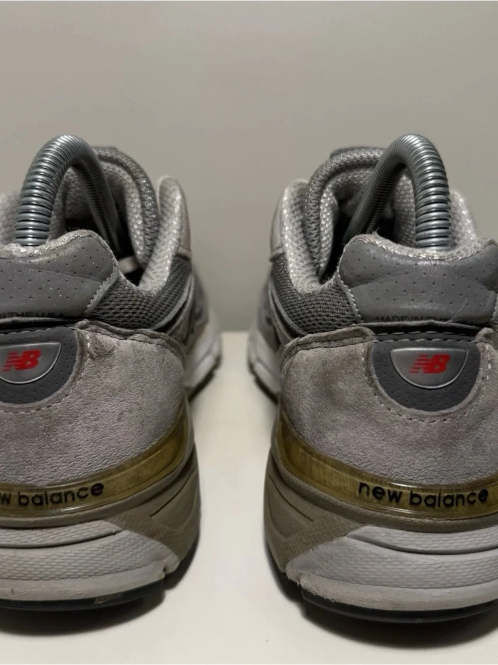 New Balance 990v4 USA Grey Silver Womens Size 8.5 2A Athletic Suede Sneaker Shoe